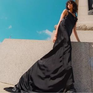 topshop premium satin maxi dress